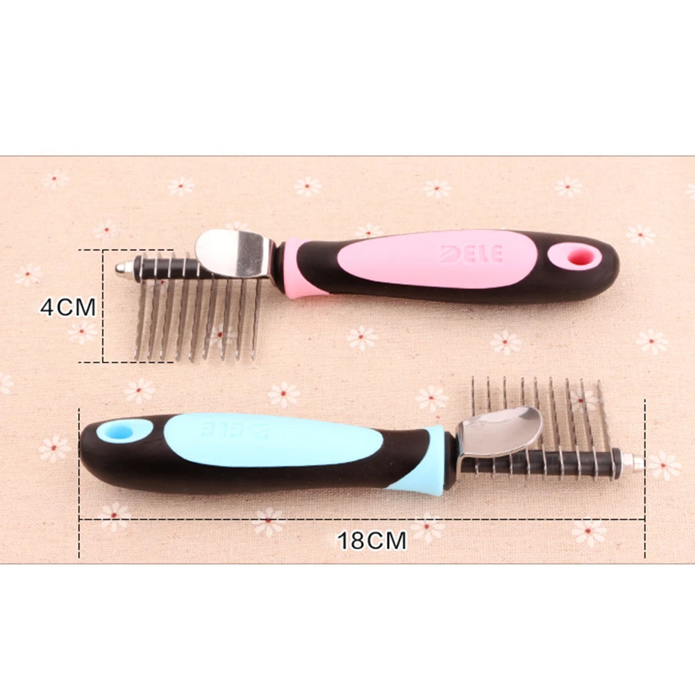 

Tangles and Matted Hair Cutter Rake Remover Comb Grooming Tool Detangler Brush Shedding Trimmer For Dog Cat Pet Safe Edges