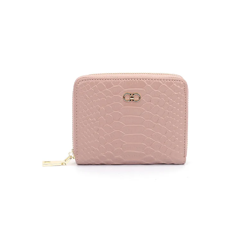 Держатель для карт и мелочей из натуральной воловьей кожи со змеиным узором |