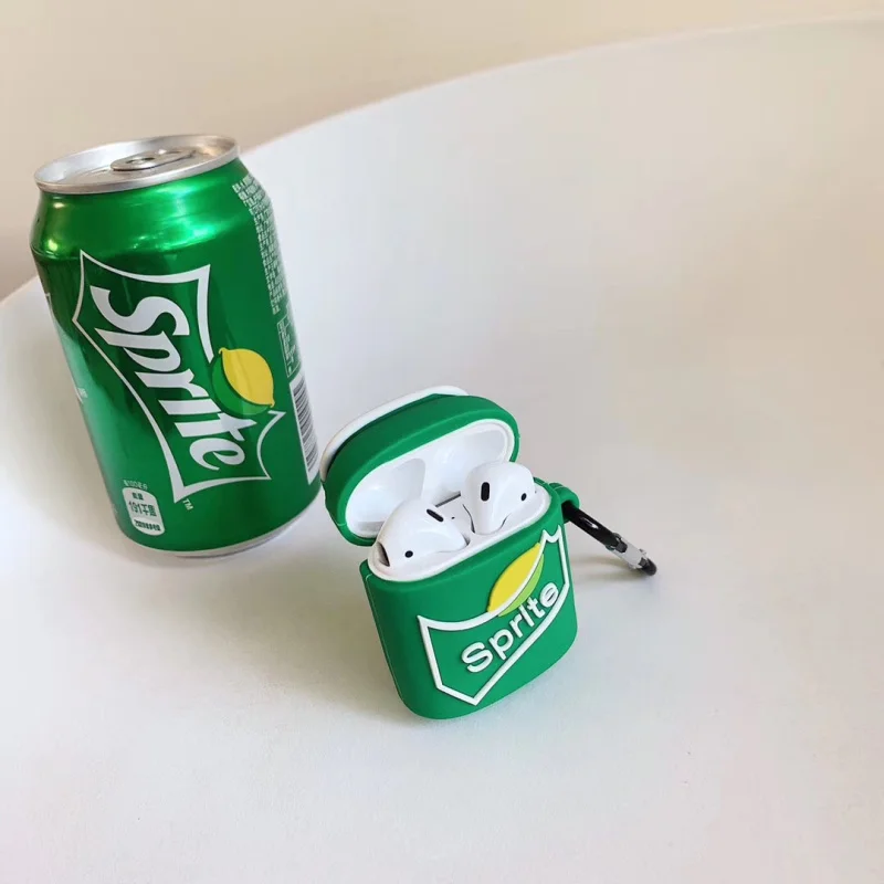 3D кожухи головных телефонов для AirPods чехол милый мультфильм содовый напиток для Apple Airpods Защитная крышка для Earpods чехол для наушников кольцевой ремень