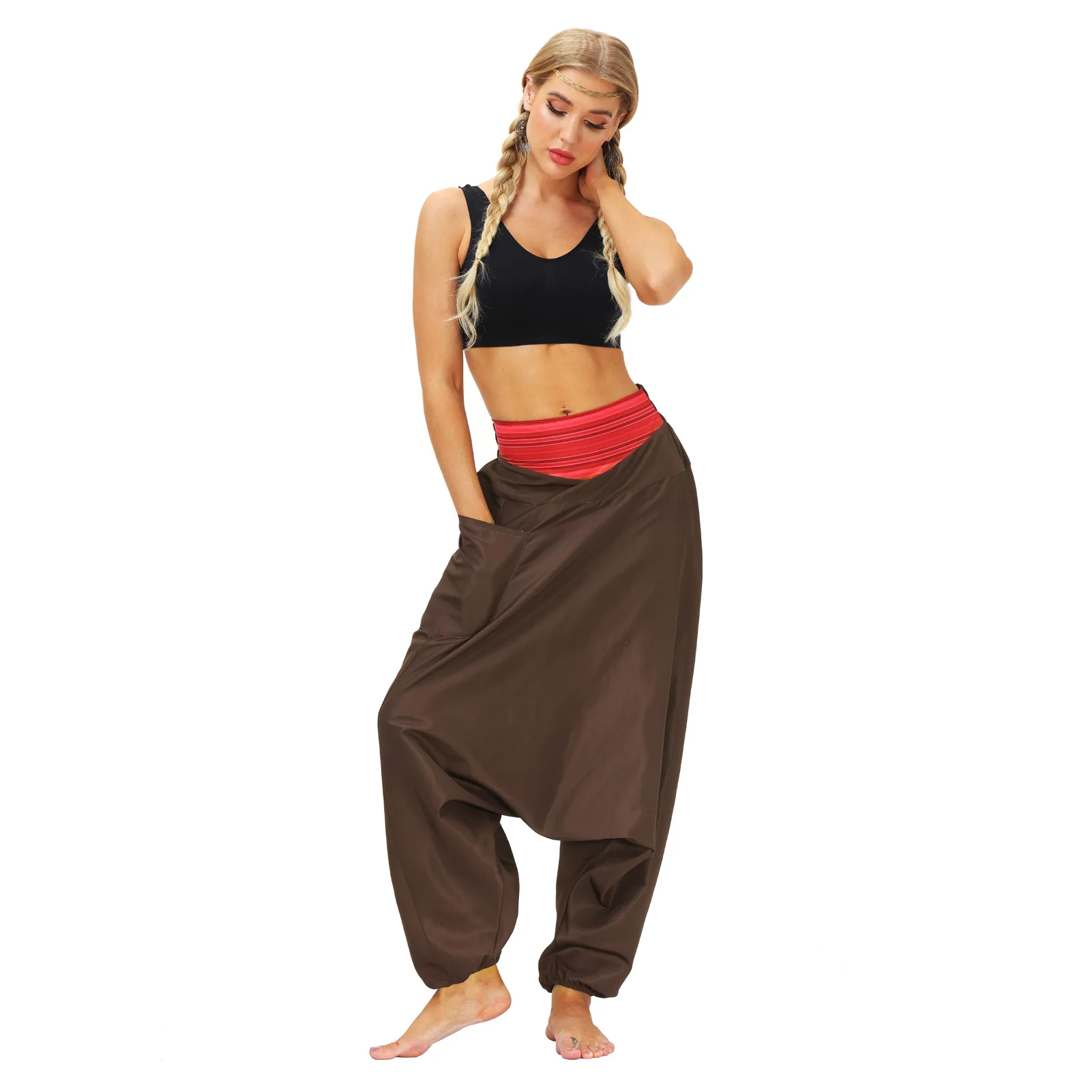 

2021 New Summer Loose Casual Leggings Lantern Pants Sweatpants Joggers Women Wide Leg Harem Pants For Men Dropshipping