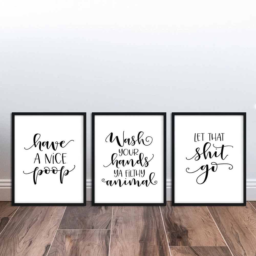 

Красивые постеры с надписью «Let that shitgo» и принты «Wash Your Hands», настенный художественный принт для спальни, цитаты, Картина на холсте для гостин...