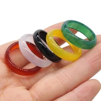 wholesale natural stone agates rings charms multi color elegant ring jewelry for women or girls party gifts