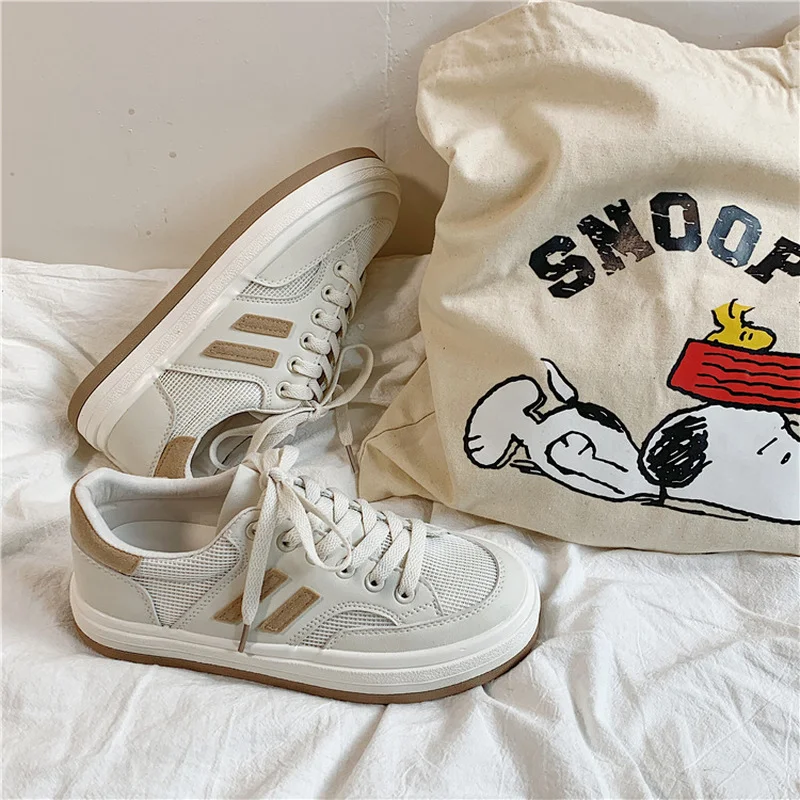 Fashion Sneakers Women Shoes Autumn Spring Loafers Woman Casual Shoes Microfiber Leather + Mesh High Quality Ladies Skateboard