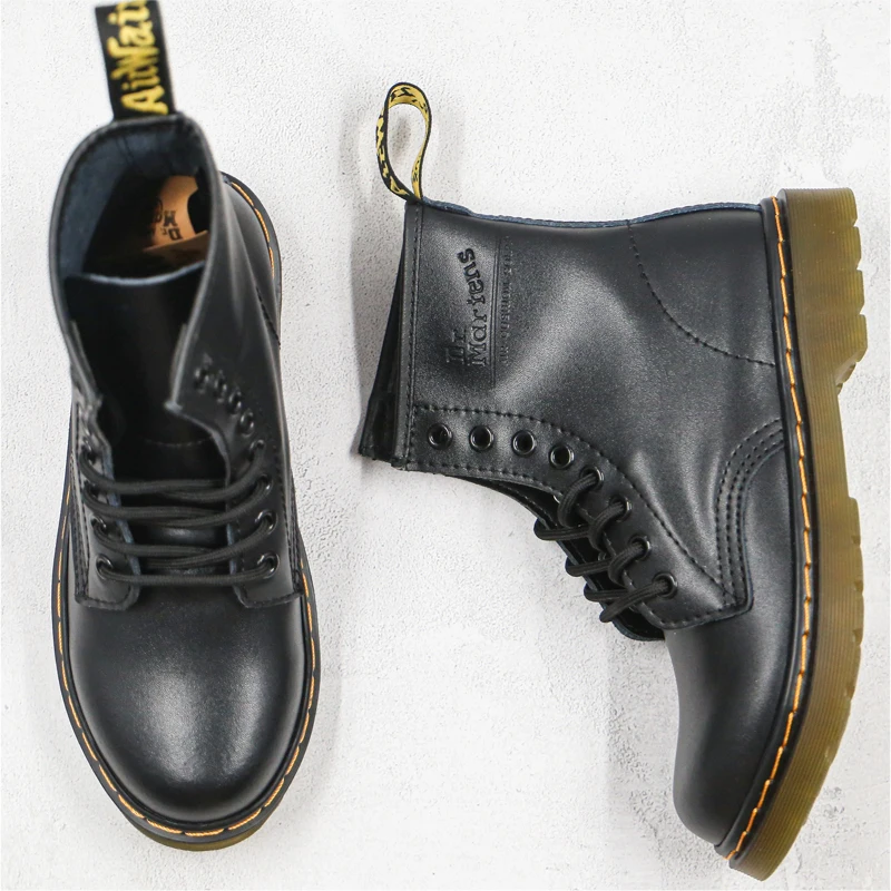 Мужские и женские классические ботинки Dr.Martens ботильоны из гладкой кожи с 8