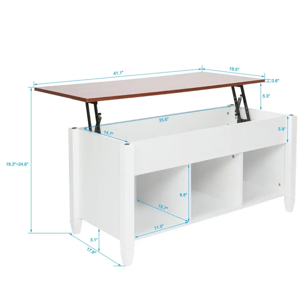 

Lift Top Coffee Table Modern Furniture Hidden Compartment and Lift Tabletop Lift Tabletop Brownship from US drop shipping