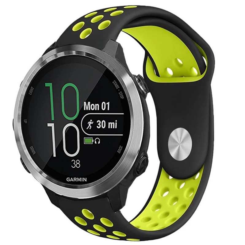 black yellow Цветной мягкий силиконовый ремешок для часов Garmin Forerunner 645 Vivoactive3 3 Vivomove HR Смарт-часы сменный Браслет - Цвет: black yellow