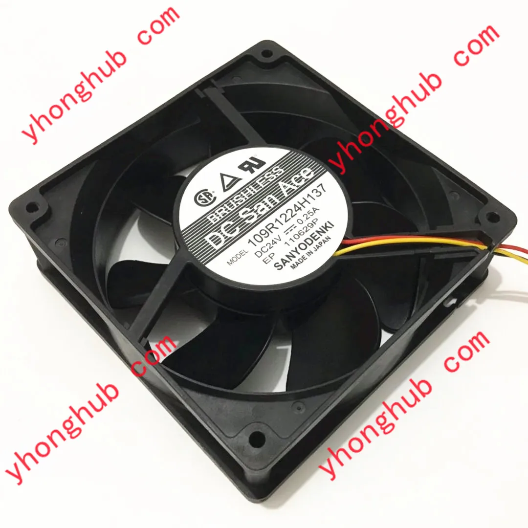 3-проводной охлаждающий вентилятор для сервера SANYO DENKI 109R1224H137 DC 24V 0.25A | Компьютеры