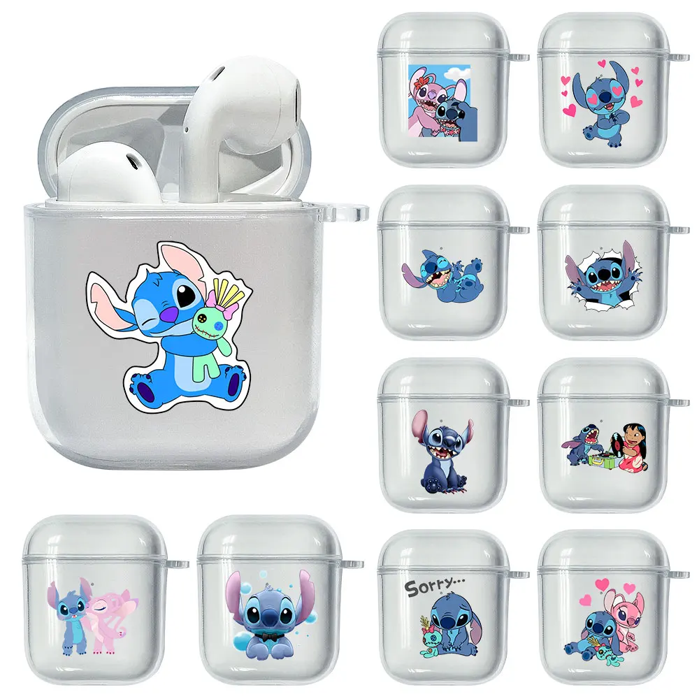 Disney Stitch Soft Silicone Clear Earphone Case For Apple Airpods 1/2 Bluetooth Wireless Cover For AirPods 1 2 Cover