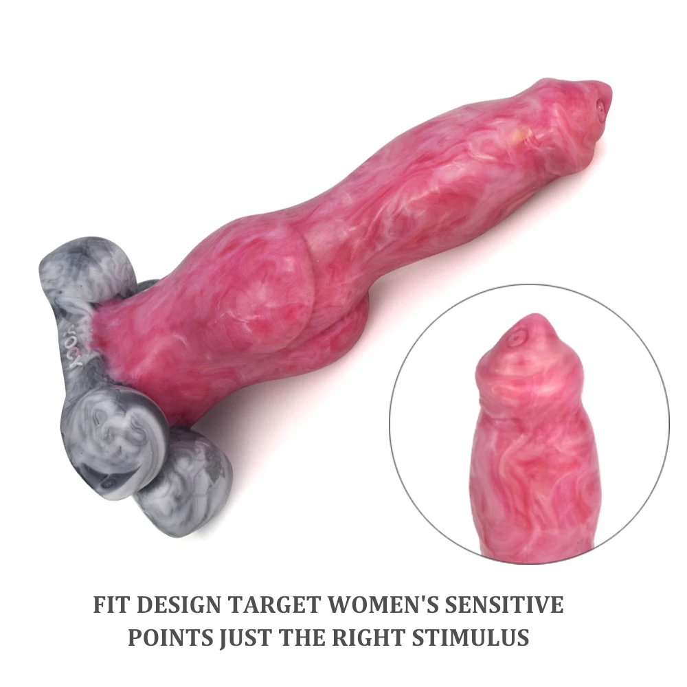 GEEBA Animal Dildo Huge Thick Dog Soft Silicone Penis Big Dick Anal Sex Toys Butt Fantasy Massage For Men Women |