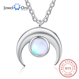 Женское ожерелье из серебра 925 пробы с лунным камнем JewelOra, изящное ожерелье из серебра 925 пробы, Подарочная бижутерия