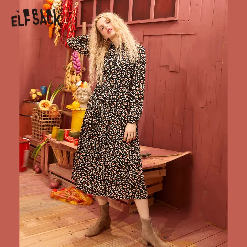 Женское повседневное шифоновое платье ELFSACK разноцветное в стиле бохо с яркими