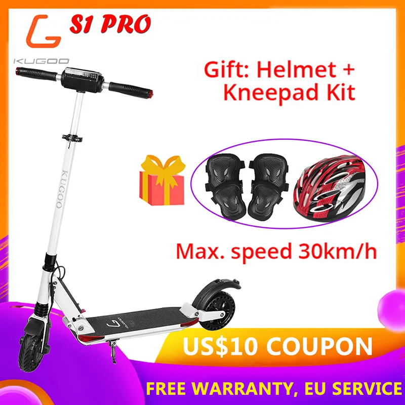 [Польша корабль] KUGOO S1 PRO складной электрический скутер 7.5AH 30 км/ч 350 Вт мотор с ЖК-дисплеем M365 умный Скутер PK Ninebot - Цвет: Белый