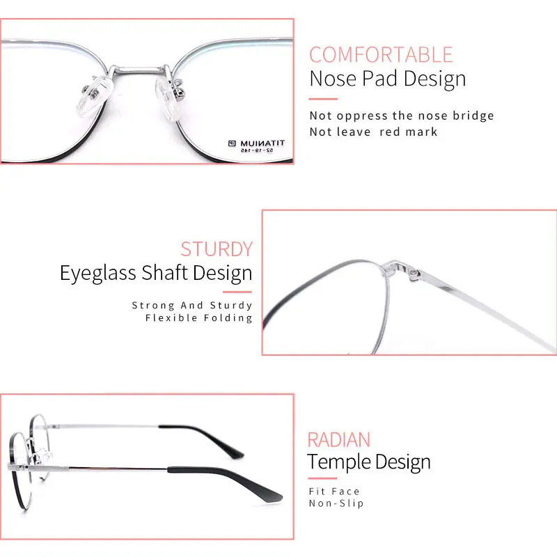 

KANDREA Anti Blue Ray Glasses Titanium Frames Women Polygon Eyeglasses Female Optical Spectacles Computer Prescription Eyewear