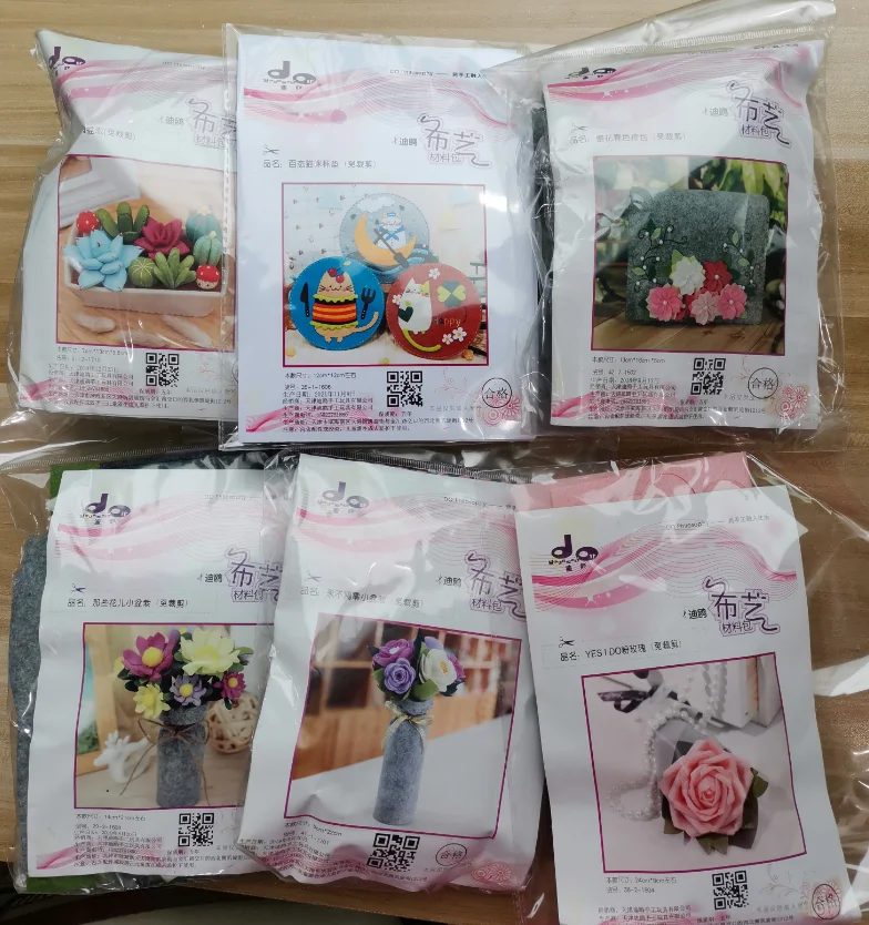 Pаспродажа Чистый запас! Набор для рукоделия из нетканого материала, фетра, 5 компл./лот, материал для рукоделия