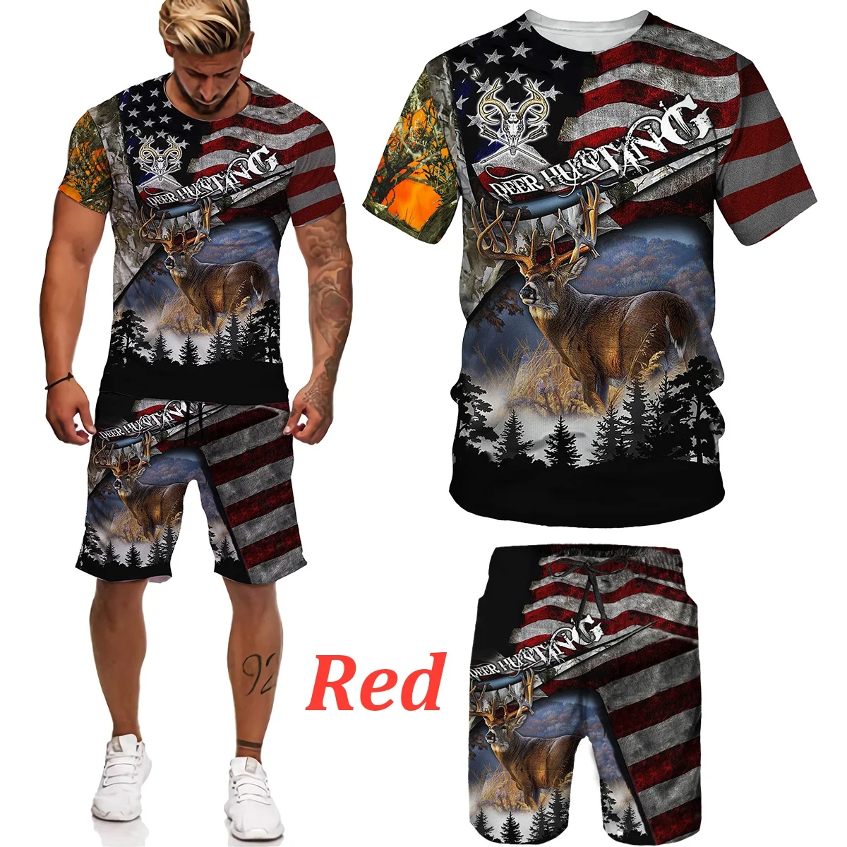 

2021 New Summer Men Sweat Suit Fashion 3D Printing Short Sleeve T Shirts Men Tops+Hip Hop Casual Streetwear Harajuku Men Shorts