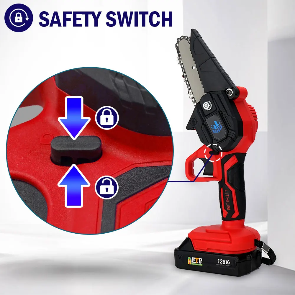 1000W 4 дюйма 128Vf Мини Электрическая цепная пила Перезаряжаемые