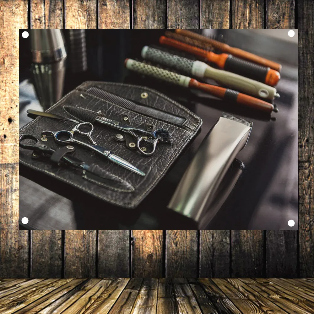 Винтаж парикмахерской украшения для волос салон флаг Татуировка стрижка плакат