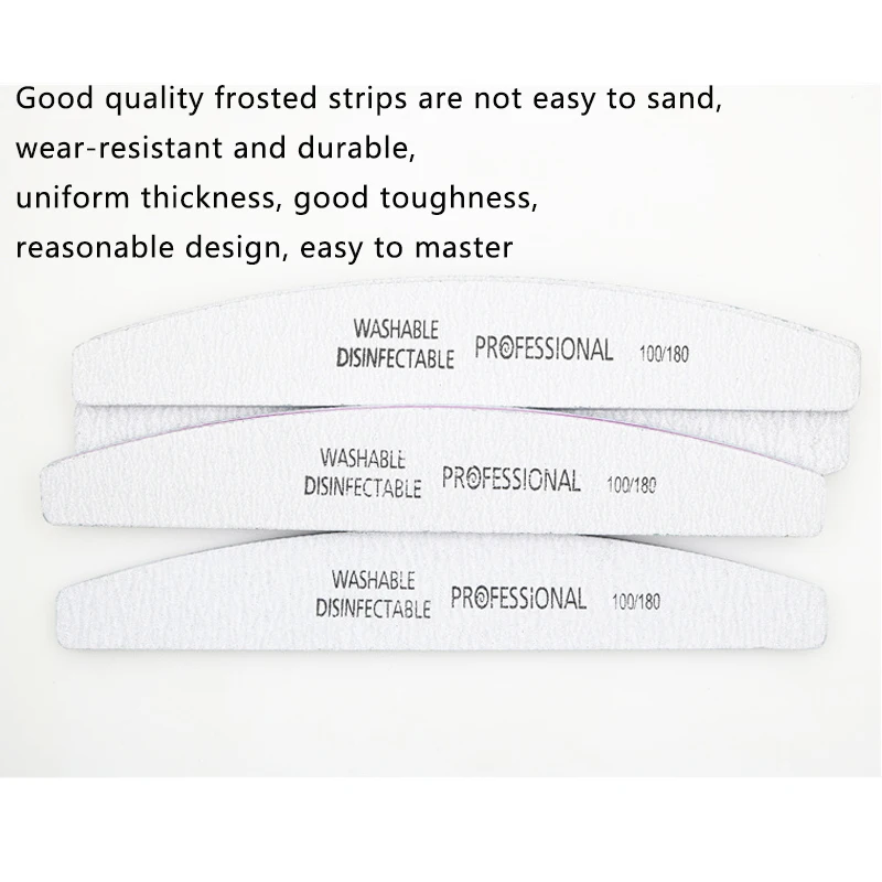 Пилочка для ногтей в форме полумесяца 100/180 серый буферный блок инструмент