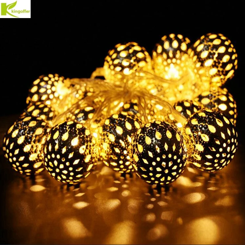 Серебряный цвет полый шар 10/20 Led 1 2/2 5 м светодиодная гирлянда для свадебной