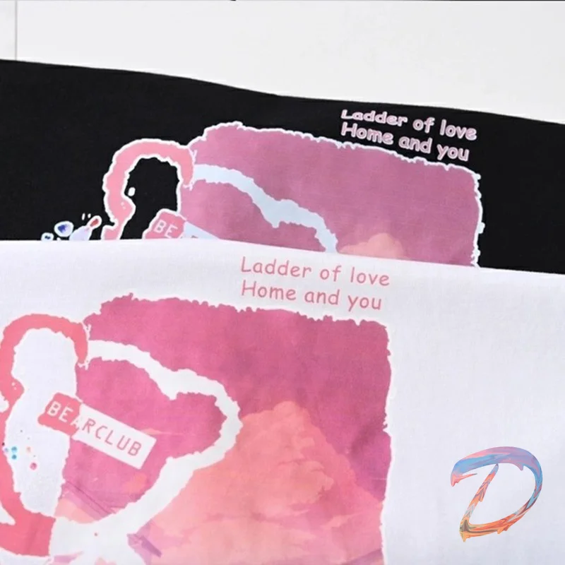 

Adererror T-shirts Oversize Men's Women's Graffiti Bear Digital Printing Short-sleeved Adererror Couples Loose T Shirt