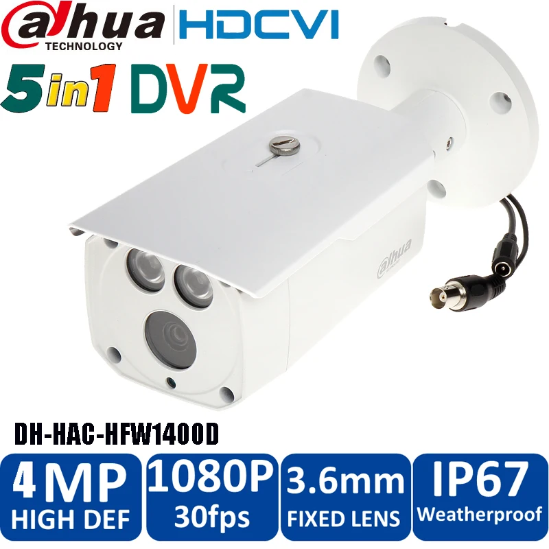 Оригинал dahua 4MP HDCVI Камера DH-HAC-HFW1400DP пуля ИК безопасности CCTV расстояние 80 м HAC-HFW1400DP