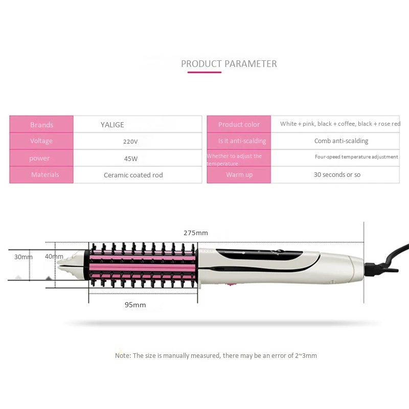 

Hair Straightener Temperature Adjustment Ceramic Tourmaline Flat Iron Hair Straightener for Dry Wet Hair White EU Plug