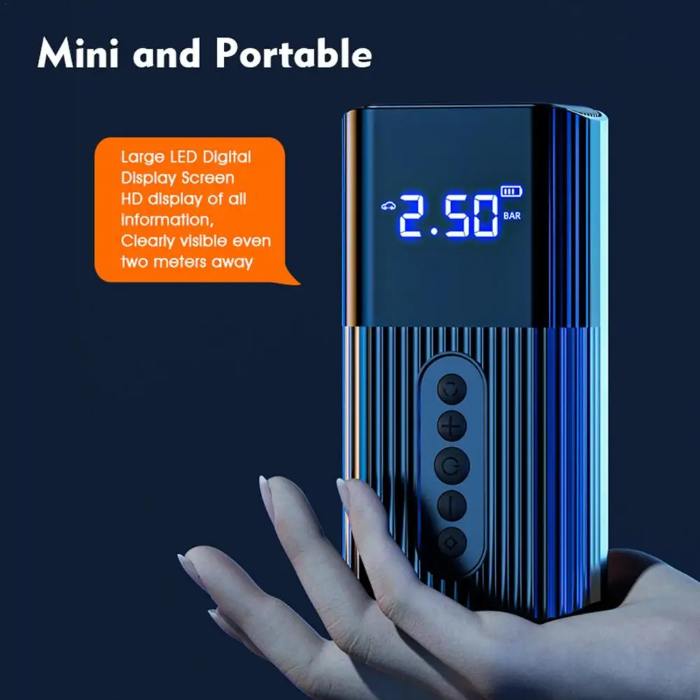 Precio Compresor De Aire De 12v Para Coche, Bomba Inflable Con Pantalla Digital, Multifunción, Portátil, Inalámbrico, Pantalla De Presión De Neumáticos Para Bicicleta