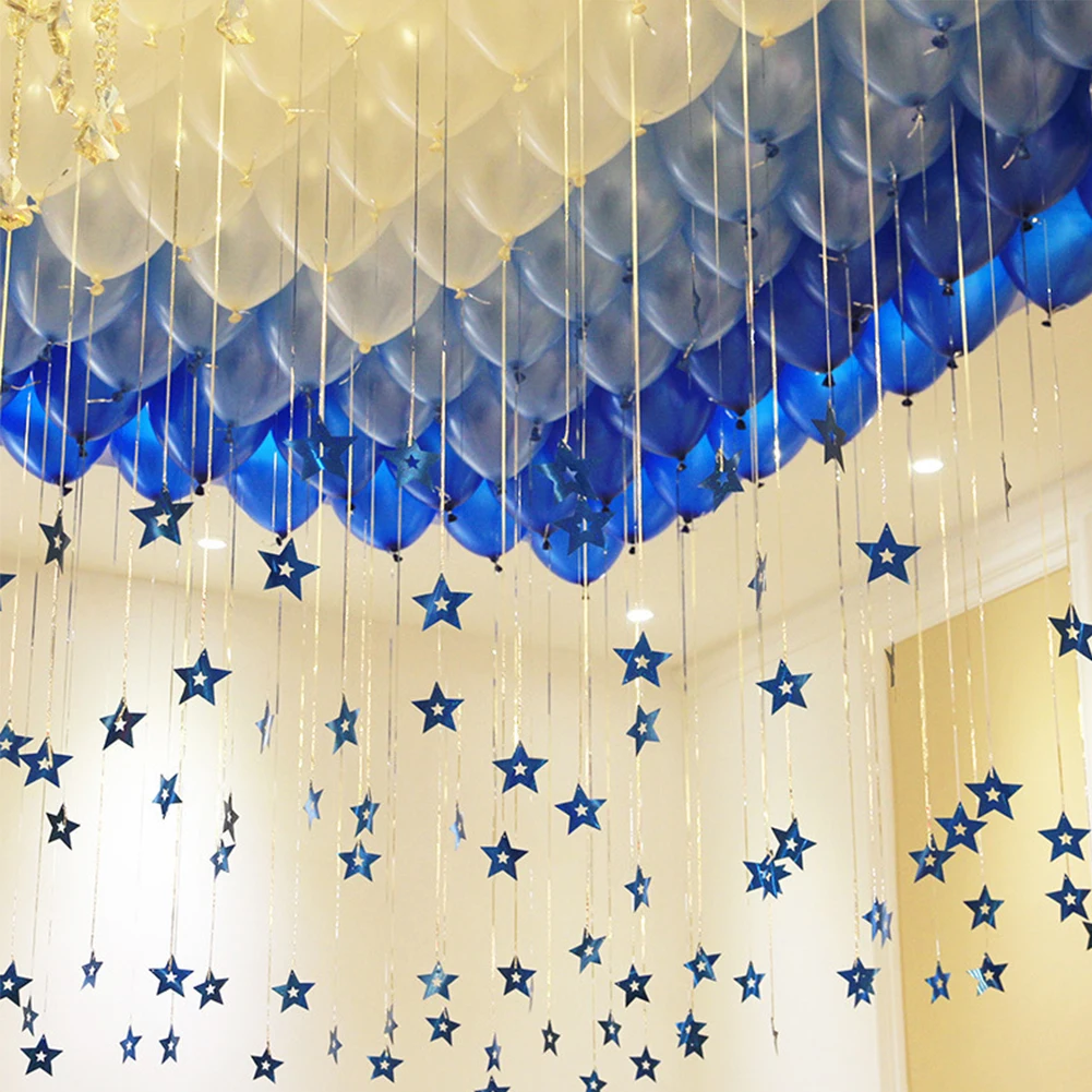 

100pcs/Batch Of Five-Pointed Star Laser Rain Sequin Pendant Wedding Room Holiday Birthday Party Balloon Accessory Decoration