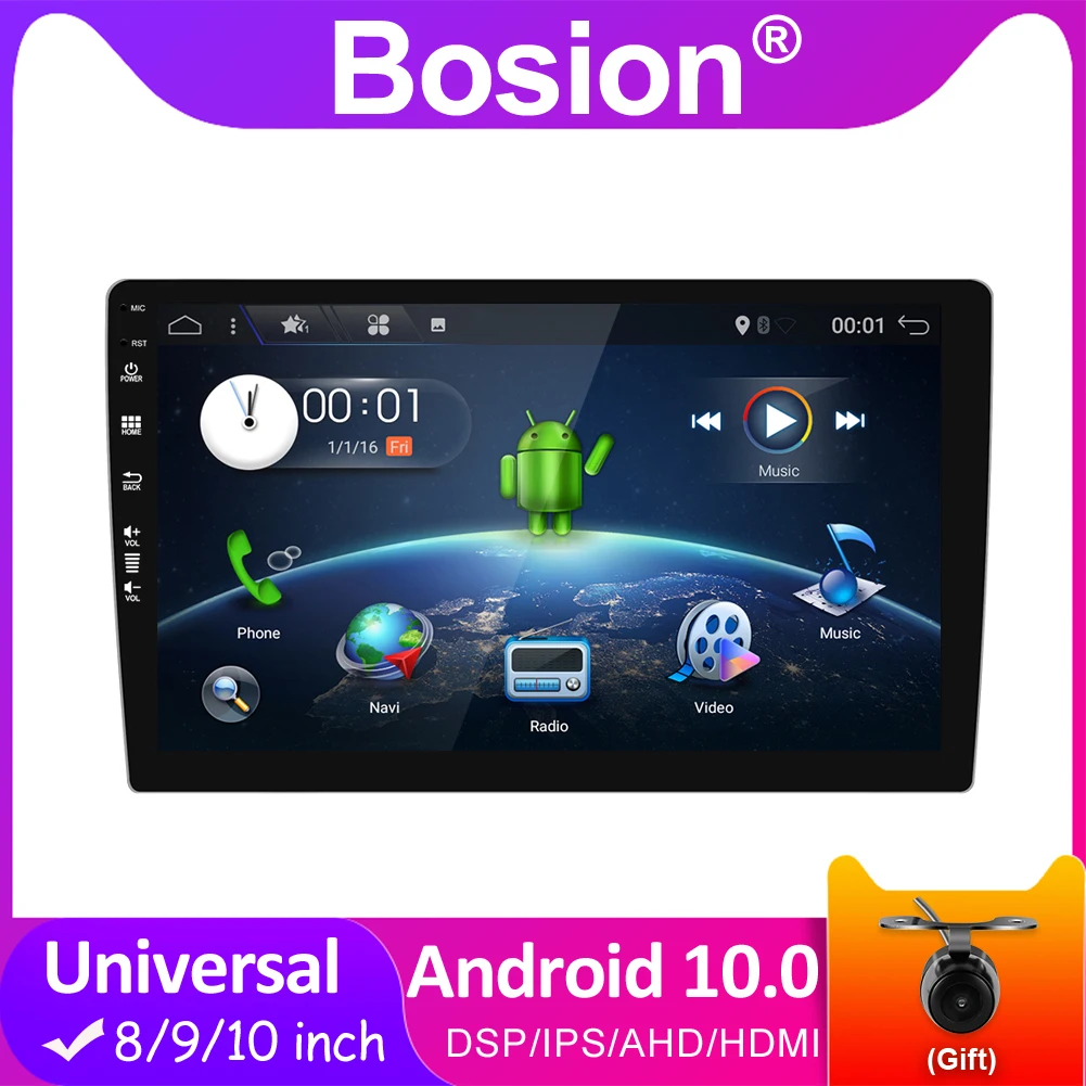 

Bosion 1 din DSP Android 10 Octa Core PX6 Car Radio Stereo GPS Navi Audio Video Unit Wifi BT IPS AMP 7851 OBD DAB+ SWC 4G+64G