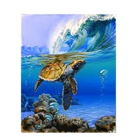 ruopoty sea turtle frame diy painting by numbers landscape acrylic paint by numbers for adult wall art picture unique gift home