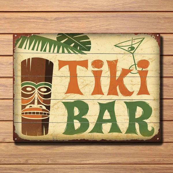 

Tiki Bar Large Metal Tin Sign Poster Wall Plaque Pub Bar Wall Decor Retro Vintage Tin Sign Bar Pub Home Metal Poster