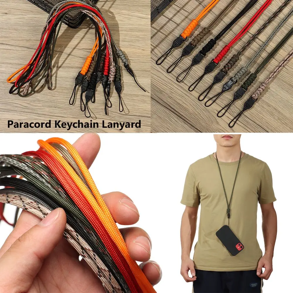 

High Quality High Strength Parachute Cord Self-Defense Camera Anti-lost Lanyard Key Ring Hanging Rope Paracord Keychain