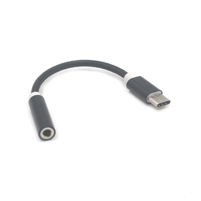 Black 3,5 мм разъем для наушников AUX аудио кабель usb type C адаптер для samsung Xiaomi huawei type-C наушники адаптеры - Цвет: Black