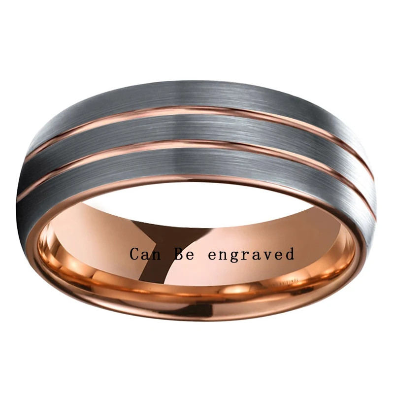 8 мм розовое золото Вольфрам кольцо из карбида вольфрама для Для мужчин женщин