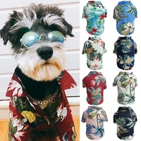 summer beach shirtspet dog clothes hawaiian shirt floral printed tops clothes dog clothes vest for small large dogs