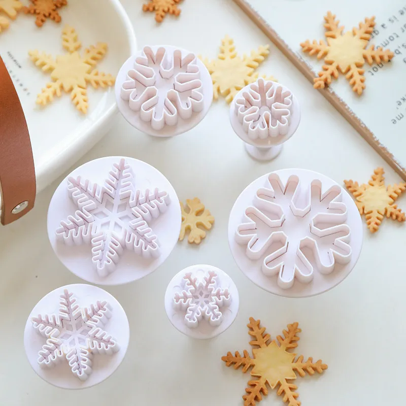 6pcs Sugarcraft Cake Decoration Tool Christmas Snowflake Fondant Cutters Tools Cookie Biscuit Mold Baking Accessories | Дом и сад