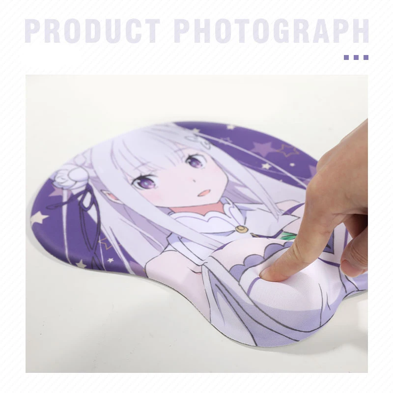 Anime Re:Life In A Different World From Zero Emilia Unisex Cartoon Cosplay 3D Mouse Pad Mousepad Wrist Rest Fashion Daily Gifts |