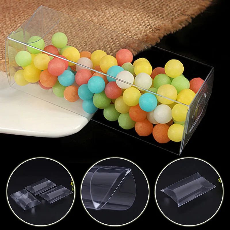 10 шт. прозрачная коробка для конфет из ПВХ подарочная в форме подушки детского