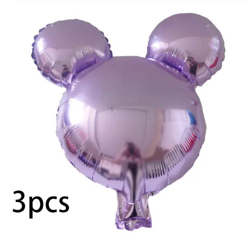 3pcs light purple Гигантские 114 см воздушные шары в форме Микки, Минни мультфильм день рождения украшения гелиевые шары для детей день рождения Декор Классические игрушки - Цвет: 3pcs light purple