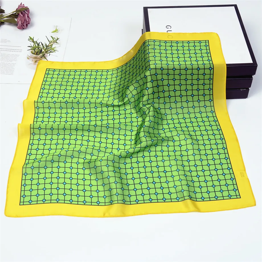 53 см роскошные брендовые квадратные шарфы женские шахматные клетчатые косынки