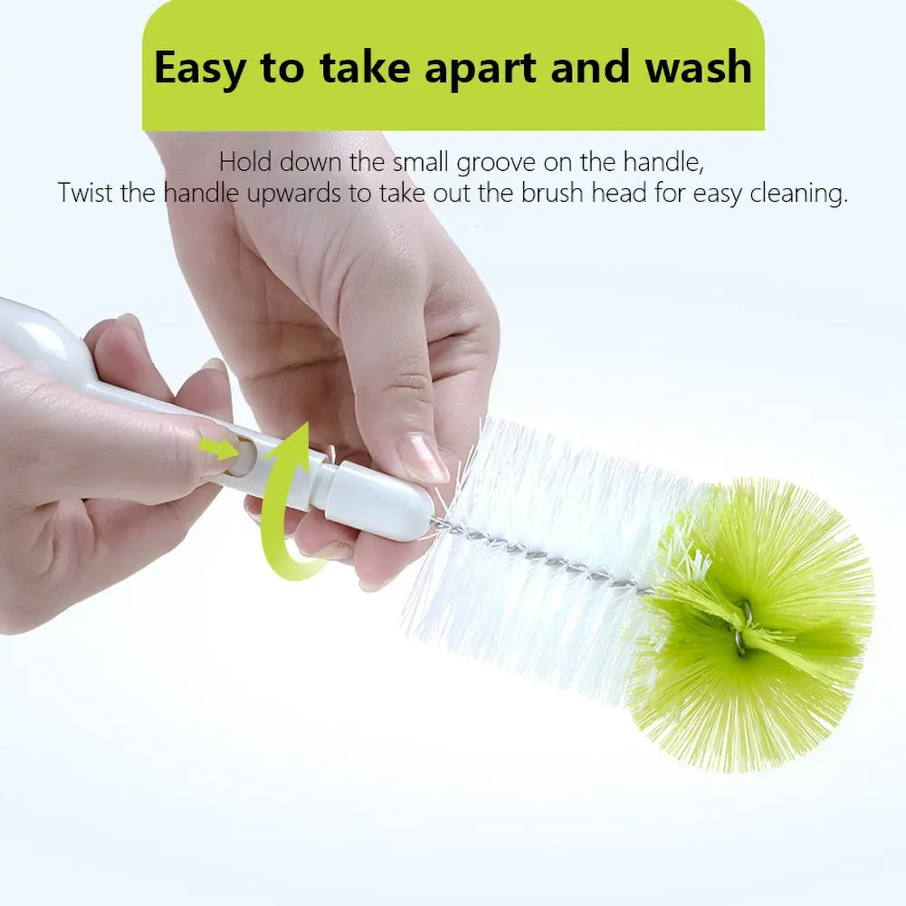 

The Baby Bottle Brush Wash Bottle 360-degree Rotating Head Nipple Brush Tool Sponge Bottle Brush Cleaner Cleaning Cup