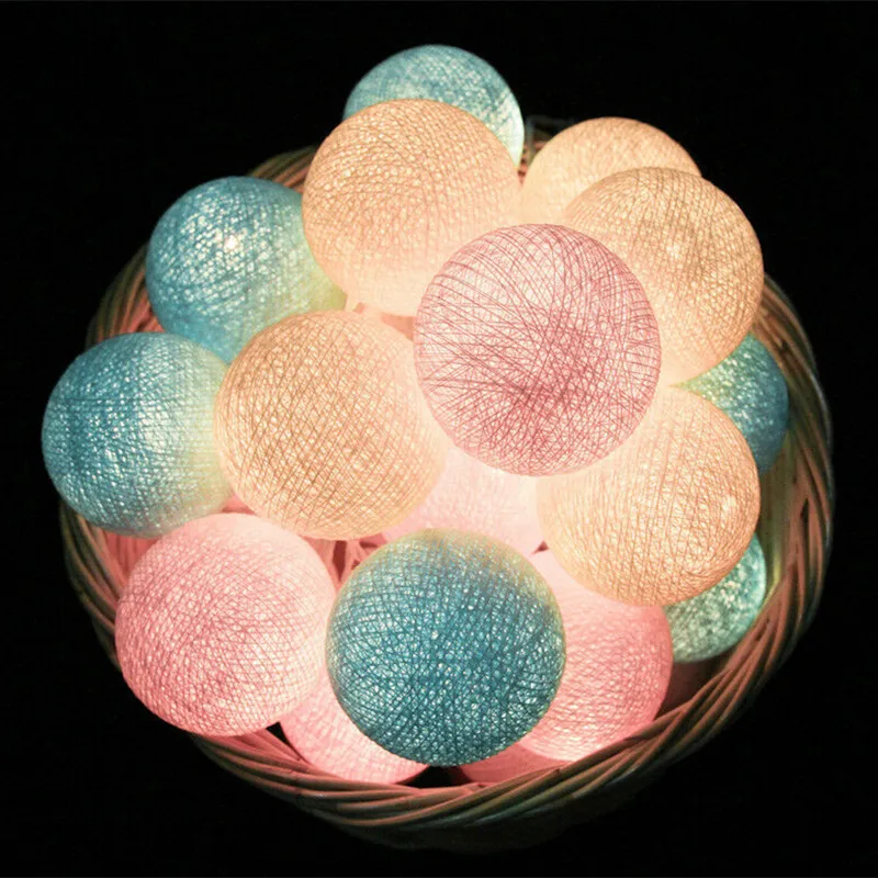 Милая Пастельная хлопковая гирлянда с подключением USB переменного тока и