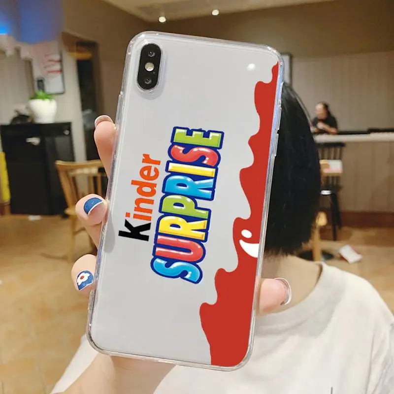 

New Trolly egg KINDER JOY Surprise Phone Case Transparent soft For iphone 5 5s 5c se 6 6s 7 8 11 12 plus mini x xs xr pro max