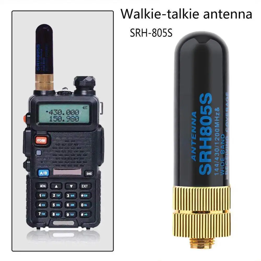 

1pc Dual Band Antenna UHF VHF SRH805S SMA Female Antenna for TK3107 2107 for Baofeng UV-5R 888S UV-82 Walkie Talkie Radio