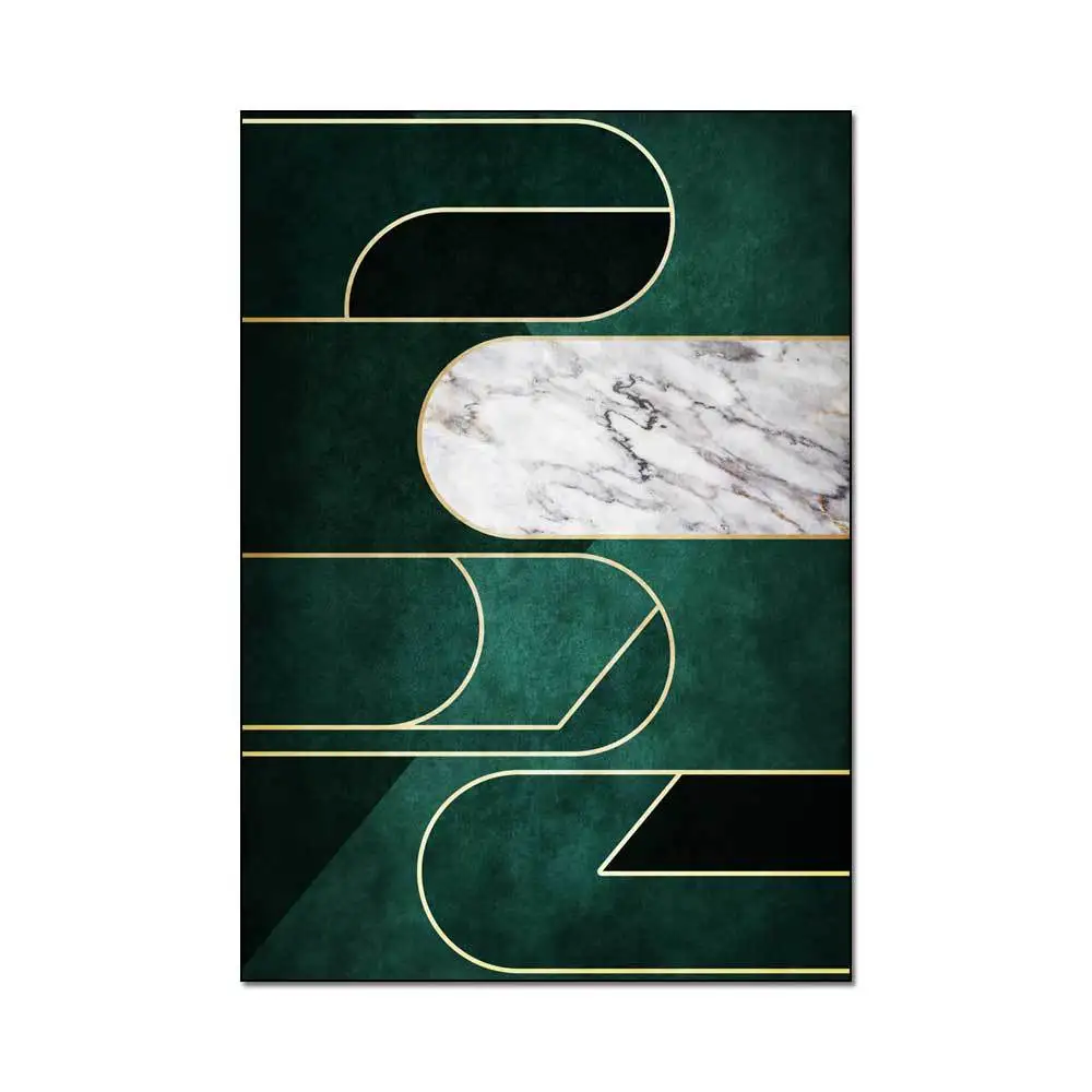 

uxury Deep Emerald Green Carpets Geometric Gold Lines White Marble Mosaic Area Rugs Livingroom Bedroom Sofa Non-Slip Floor Mat