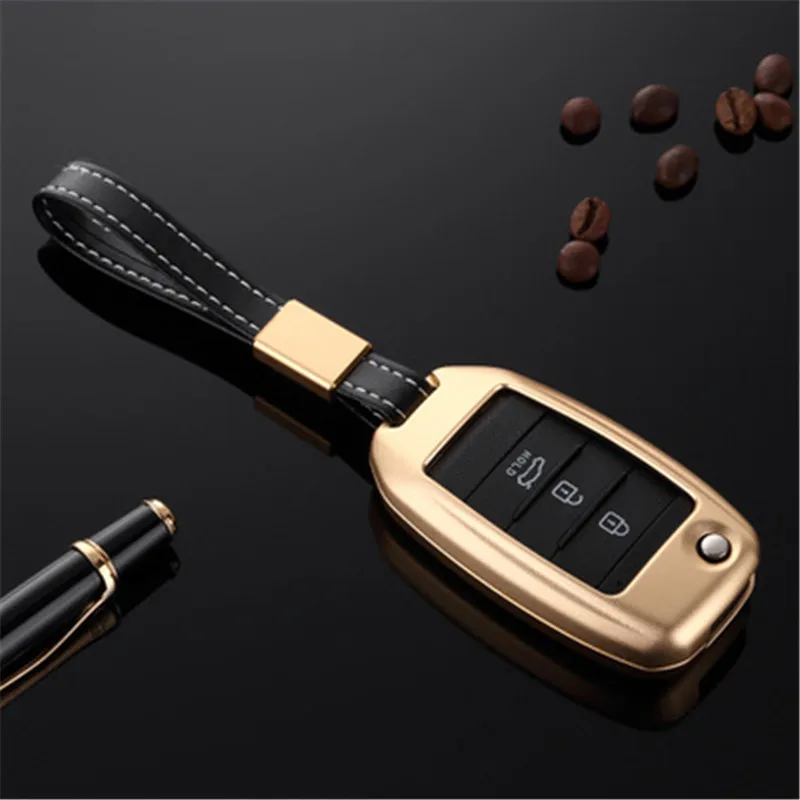 Складной чехол для автомобильного ключа из сплава кожаный KIA Carens Cerato Forte K2 K3 K5