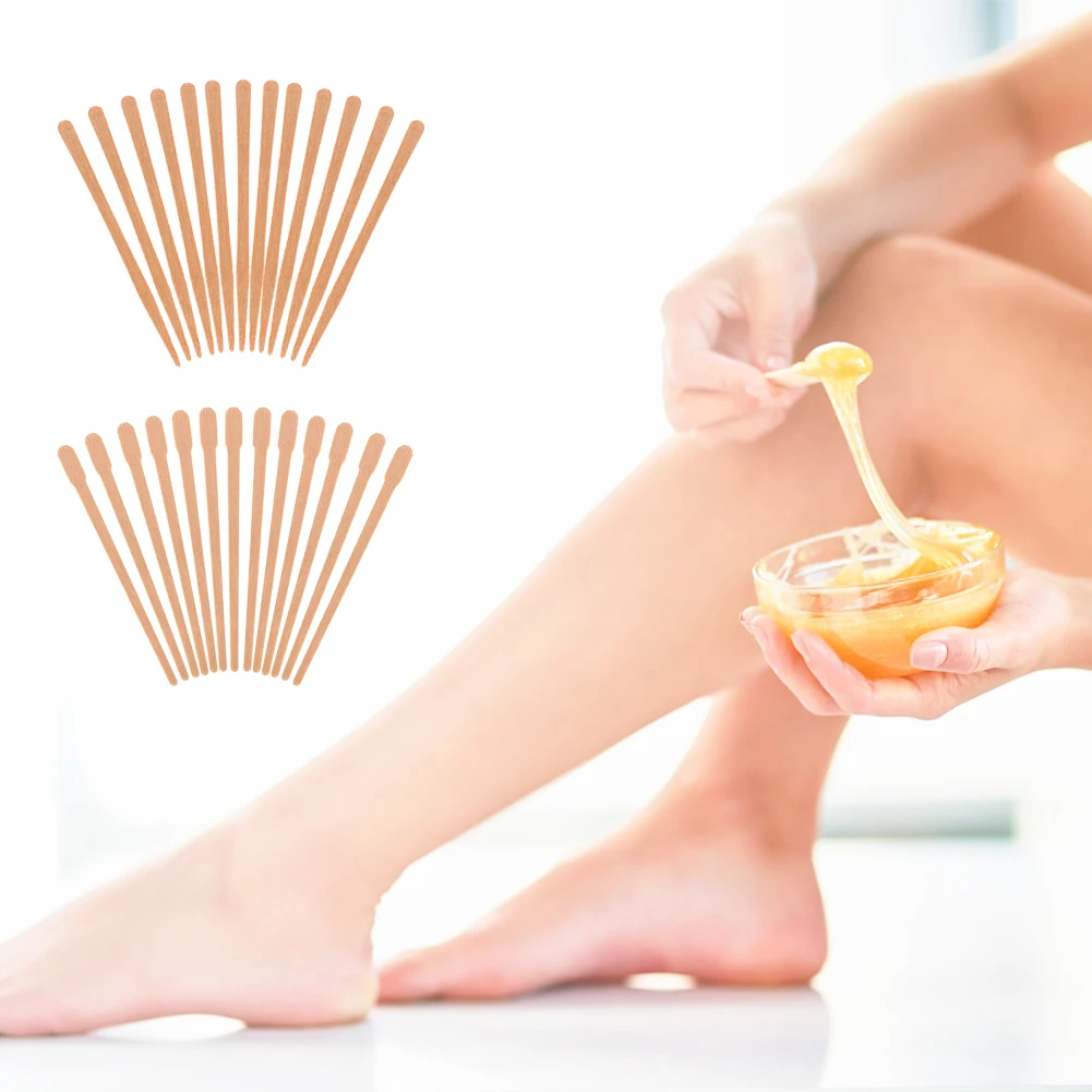 Шпатель деревянный 100 одноразовые палочки для удаления волос с языка воск