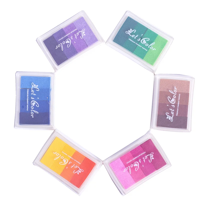 DIY Creative Big Ink pad tool 6 Colors set Gradients Rubber Roller Self-Inking Stamps for Scrapbooking/Card making Decorations