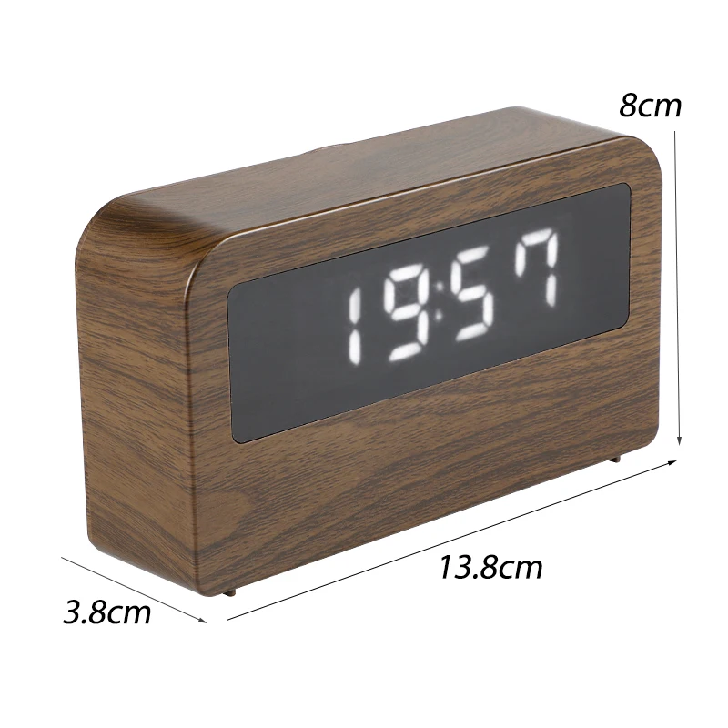 Деревянный светодиодный Будильник с Usb-зарядкой креативный светильник ильник