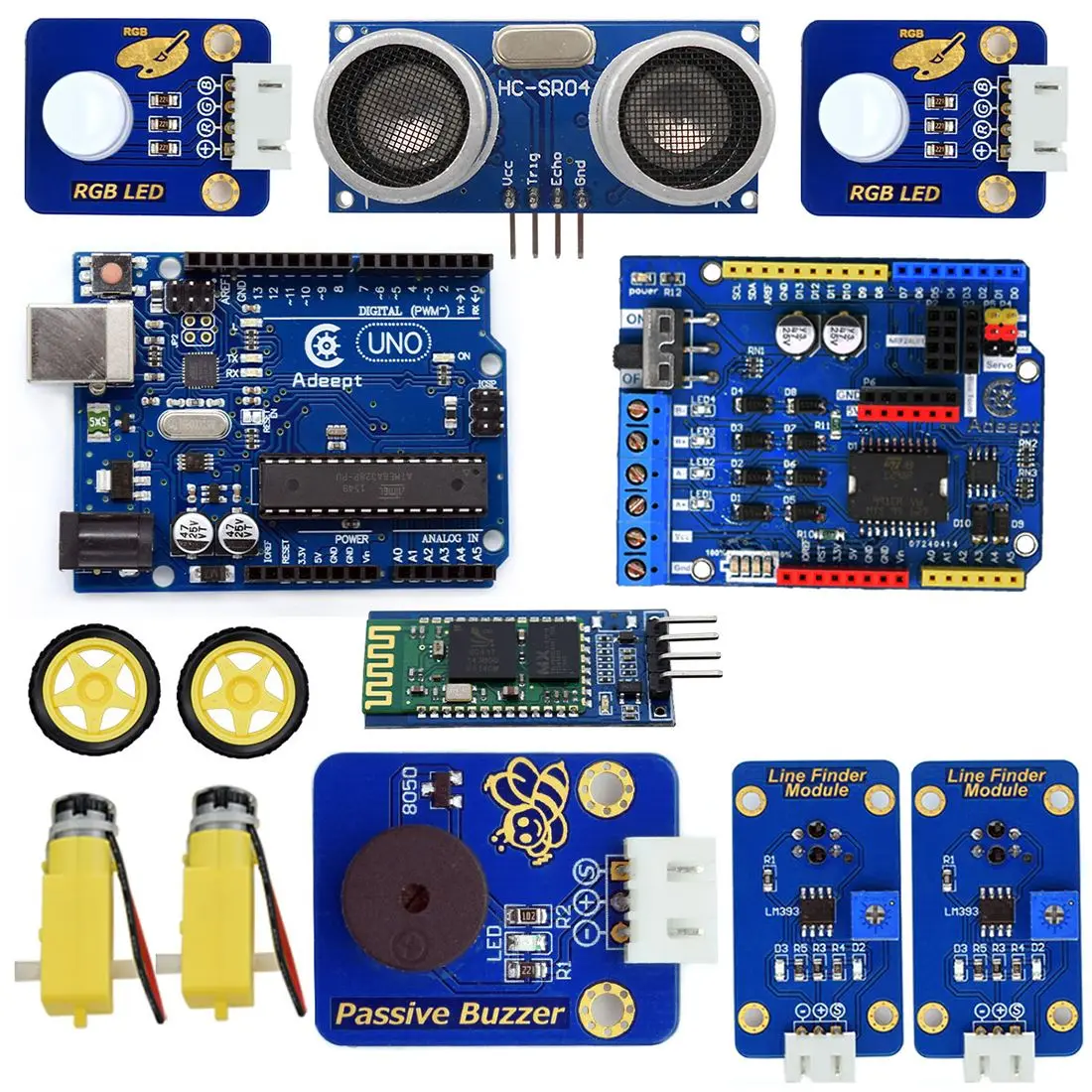 Adeept 3WD Bluetooth умный робот автомобильный комплект Stem Arduino стартовый обучающий для UNO